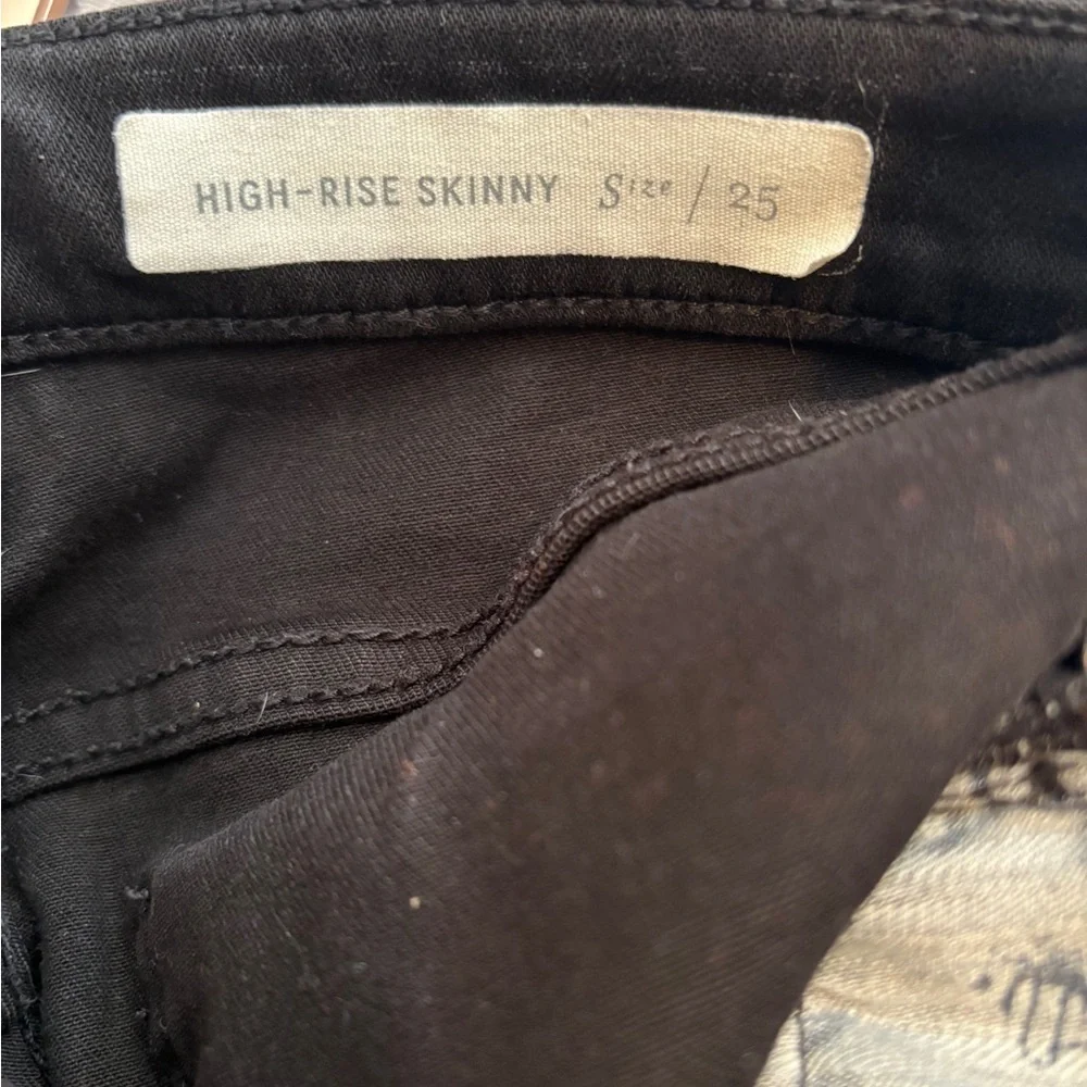 Anthropologie Pilcro and the Letterpress Jeans High Rise Skinny Black Denim  25 - Picture 12 of 14